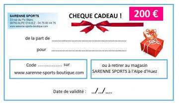 CHEQUE CADEAU 200 €