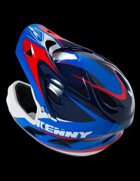 CASQUE INTEGRAL KENNY DOWNHILL BLEU/ROUGE